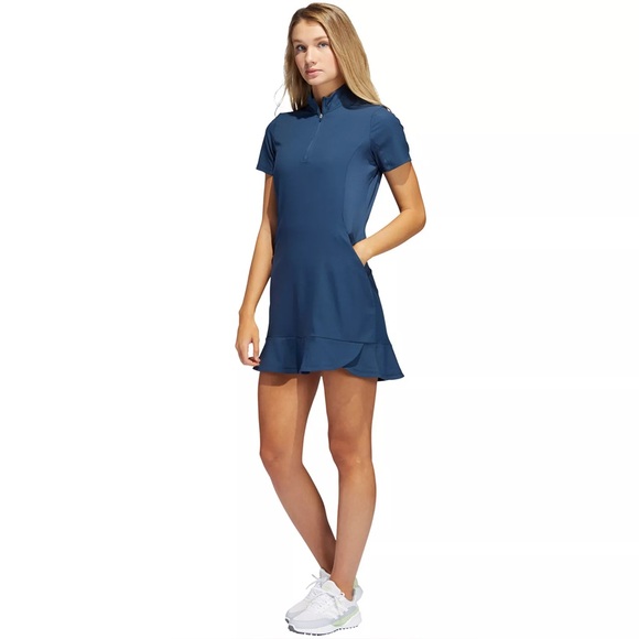 adidas Dresses & Skirts - Adidas Navy Quarter Zip Frill Golf Dress, Medium